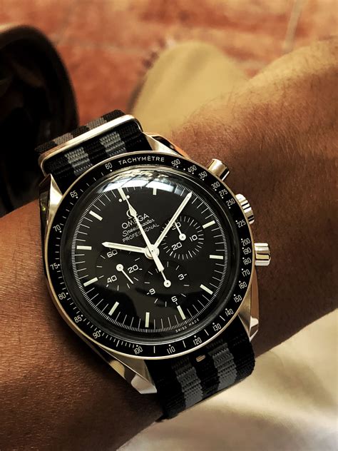 nato strap for omega speedmaster|Omega Speedmaster reduced NATO strap.